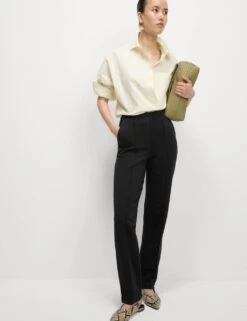 Jersey Twill Straight Leg Trousers -M&S jersey twill straight leg trousers 5