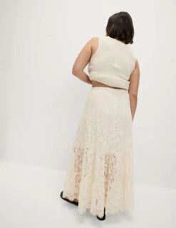 Lace Maxi Tiered Skirt -M&S lace maxi tiered skirt 13