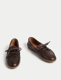 Leather Boat Shoes 18 Leather Boat Shoes -M&S leather boat shoes 4