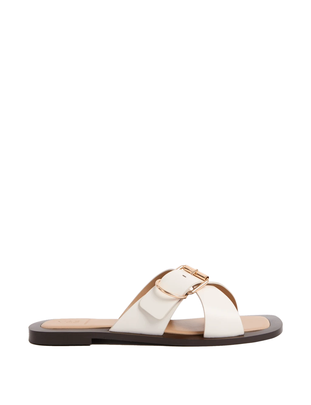 Leather Buckle Flat Square Toe Mules 8 Leather Buckle Flat Square Toe Mules - Image 6