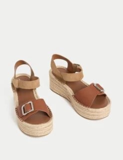 Leather Buckle Flatform Espadrilles -M&S leather buckle flatform espadrilles 6