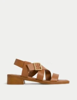 Leather Buckle Strappy Block Heel Sandals 16 Leather Buckle Strappy Block Heel Sandals -M&S leather buckle strappy block heel sandals 3
