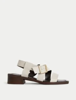Leather Buckle Strappy Block Heel Sandals 20 Leather Buckle Strappy Block Heel Sandals -M&S leather buckle strappy block heel sandals 6