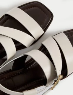 Leather Buckle Strappy Block Heel Sandals 23 Leather Buckle Strappy Block Heel Sandals -M&S leather buckle strappy block heel sandals 8