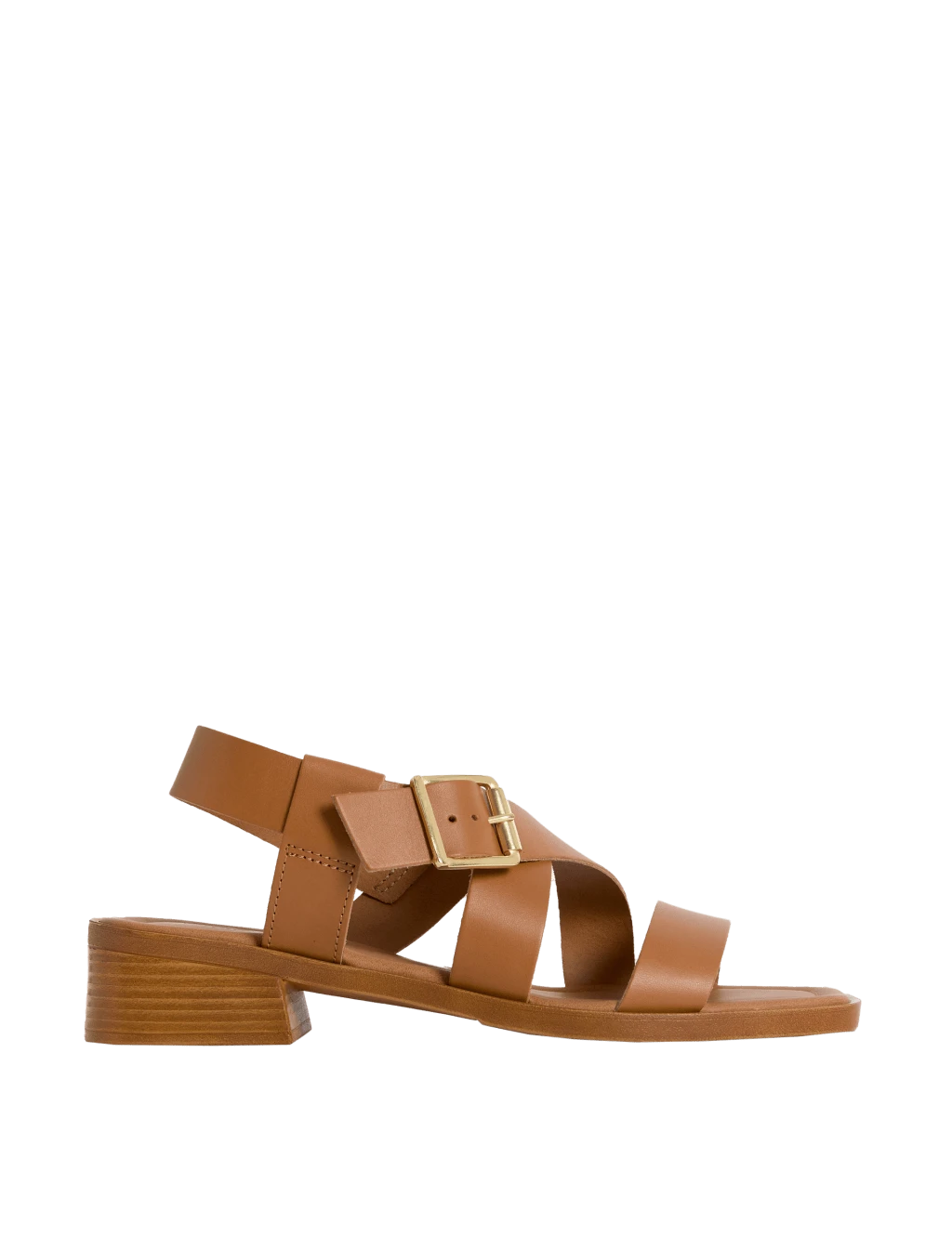 Leather Buckle Strappy Block Heel Sandals 8 Leather Buckle Strappy Block Heel Sandals - Image 6