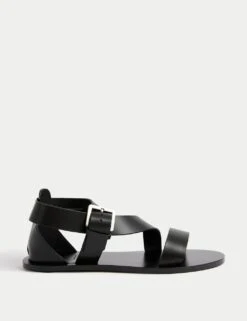 Leather Crossover Ankle Strap Flat Sandals 22 Leather Crossover Ankle Strap Flat Sandals -M&S leather crossover ankle strap flat sandals 7