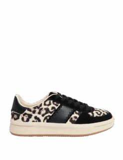 Leather Leopard Print Platform Trainers -M&S leather leopard print platform trainers