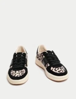 Leather Leopard Print Platform Trainers -M&S leather leopard print platform trainers 4