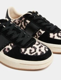 Leather Leopard Print Platform Trainers -M&S leather leopard print platform trainers 5