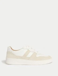 Leather Side Detail Trainers -M&S leather side detail trainers 5