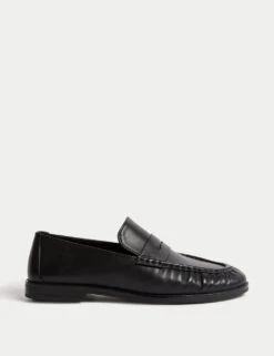 Leather Loafers 15 Leather Loafers -M&S leather slip on flat loafers 2