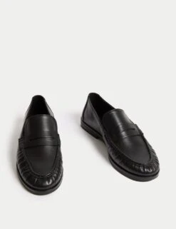 Leather Loafers 12 Leather Loafers -M&S leather slip on flat loafers