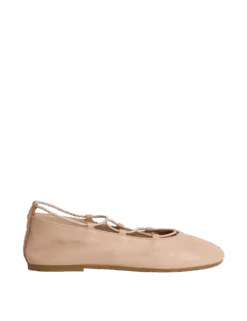 Leather Strappy Flat Ballet Pumps -M&S leather strappy flat ballet pumps