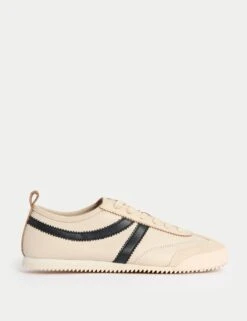Leather Stripe Trainers -M&S leather stripe trainers 4
