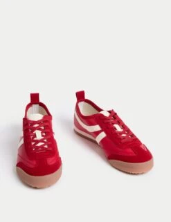 Leather Stripe Trainers -M&S leather stripe trainers 9