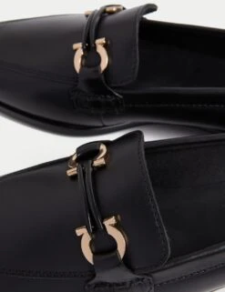 Leather Trim Square Toe Loafers -M&S leather trim flatform square toe loafers 5