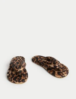Leopard Print Slider Slippers 15 Leopard Print Slider Slippers -M&S leopard print slider slippers 5