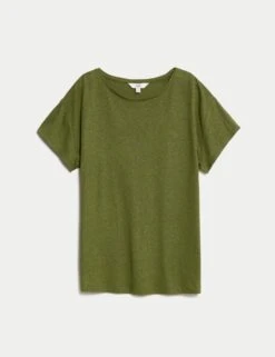 Linen Blend T-Shirt -M&S linen blend t shirt 10