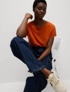 Linen Blend T-Shirt -M&S linen blend t shirt 5