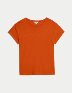 Linen Blend T-Shirt -M&S linen blend t shirt 6