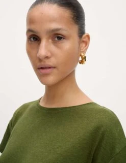 Linen Blend T-Shirt -M&S linen blend t shirt 9