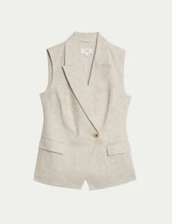 Linen Blend Waistcoat -M&S linen blend waistcoat 6