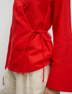 Linen Rich Collared Tie Front Shirt -M&S linen rich collared tie front shirt 15