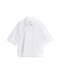 Linen Rich Crochet Collared Shirt 18 Linen Rich Crochet Collared Shirt -M&S linen rich crochet collared shirt