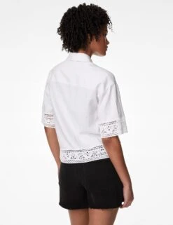 Linen Rich Crochet Collared Shirt 19 Linen Rich Crochet Collared Shirt -M&S linen rich crochet collared shirt 5