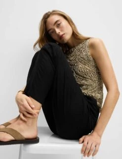 Linen-Rich Drawstring Tapered Trousers -M&S linen rich drawstring tapered trousers 17