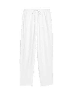 Linen-Rich Drawstring Tapered Trousers -M&S linen rich drawstring tapered trousers