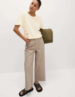 Linen Rich Embroidered T-Shirt -M&S linen rich embroidered t shirt 13