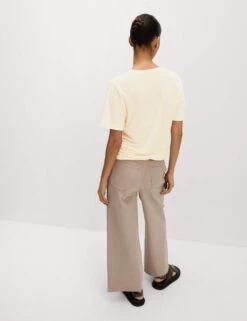 Linen Rich Embroidered T-Shirt -M&S linen rich embroidered t shirt 14