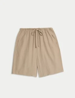 Linen Rich High Waisted Shorts 33 Linen Rich High Waisted Shorts -M&S linen rich high waisted shorts 10