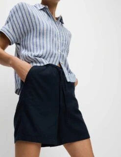 Linen Rich High Waisted Shorts 28 Linen Rich High Waisted Shorts -M&S linen rich high waisted shorts 6