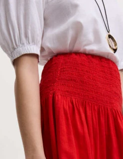 Linen Rich Maxi A-Line Skirt -M&S linen rich maxi a line skirt 14