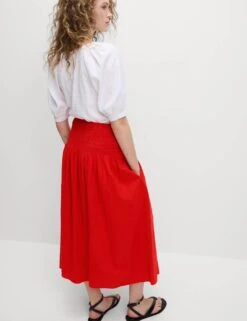 Linen Rich Maxi A-Line Skirt -M&S linen rich maxi a line skirt 15