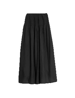 Linen Rich Maxi A-Line Skirt -M&S linen rich maxi a line skirt
