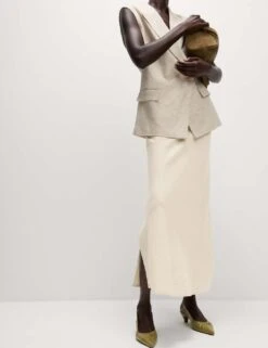 Bias Cut Maxi Skirt -M&S linen rich maxi skirt 2