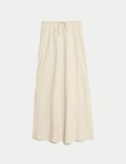 Bias Cut Maxi Skirt -M&S linen rich maxi skirt