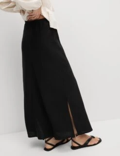 Bias Cut Maxi Skirt -M&S linen rich maxi skirt 7