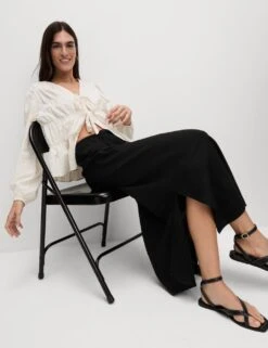 Bias Cut Maxi Skirt -M&S linen rich maxi skirt 9