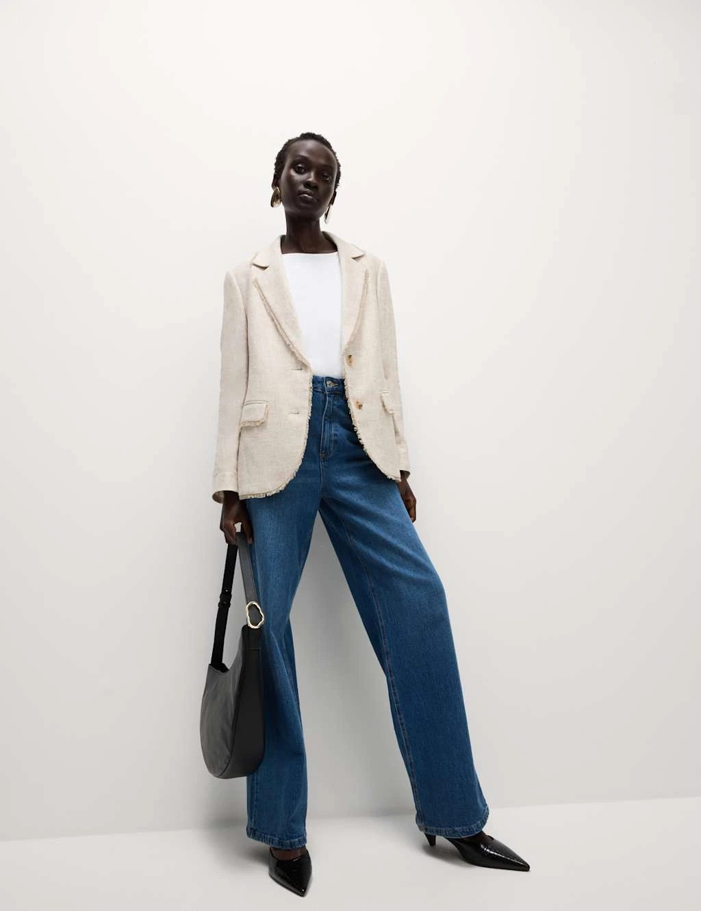 Linen Rich Melange Frayed Edge Blazer 9 Linen Rich Melange Frayed Edge Blazer - Image 7