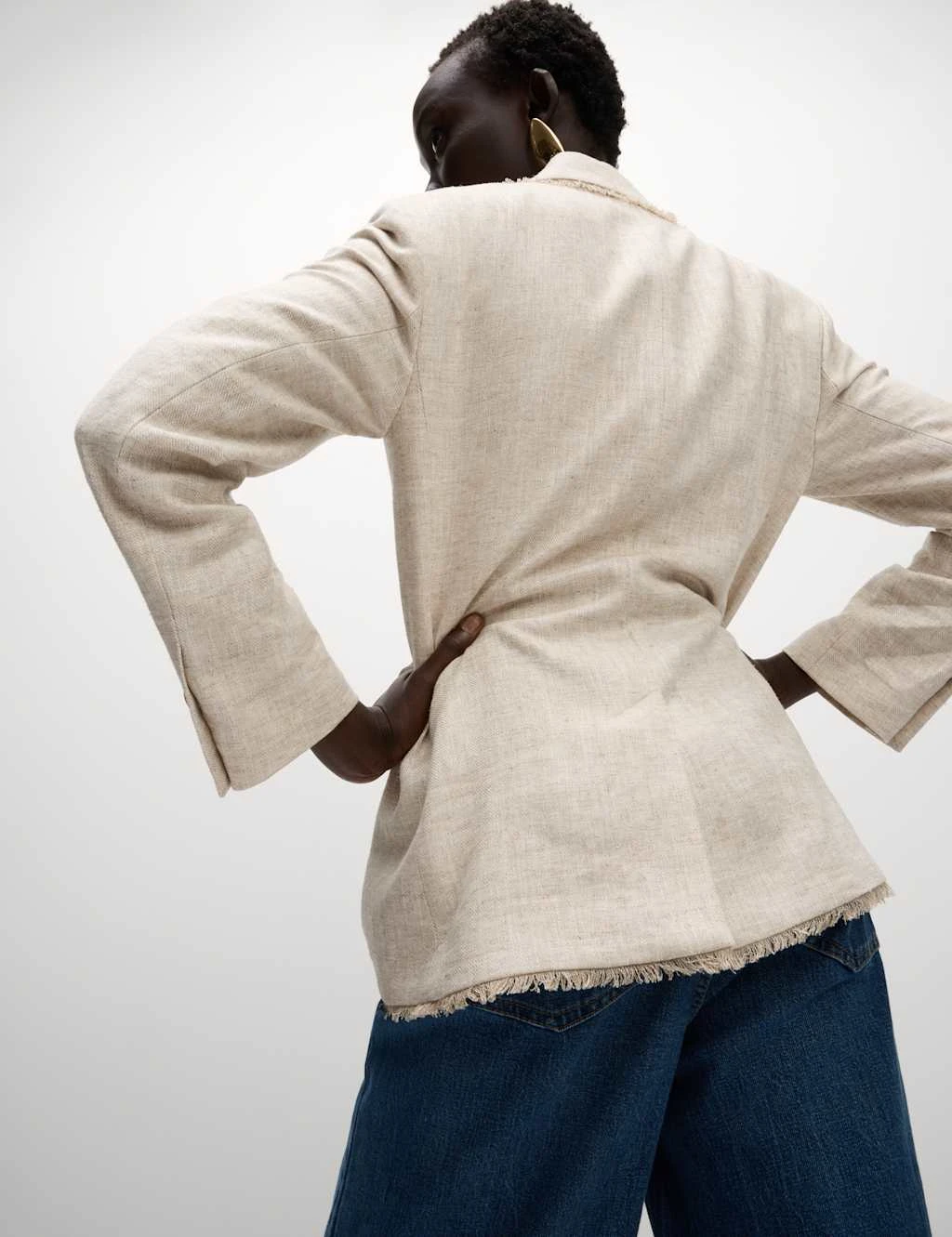 Linen Rich Melange Frayed Edge Blazer 11 Linen Rich Melange Frayed Edge Blazer - Image 9