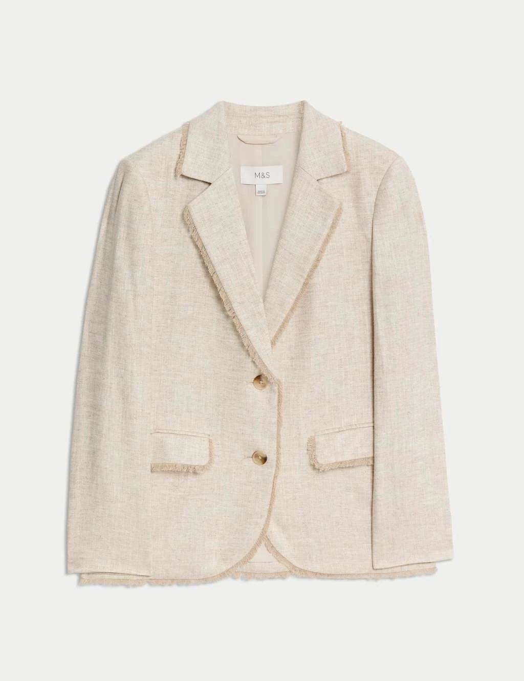 Linen Rich Melange Frayed Edge Blazer 12 Linen Rich Melange Frayed Edge Blazer - Image 10
