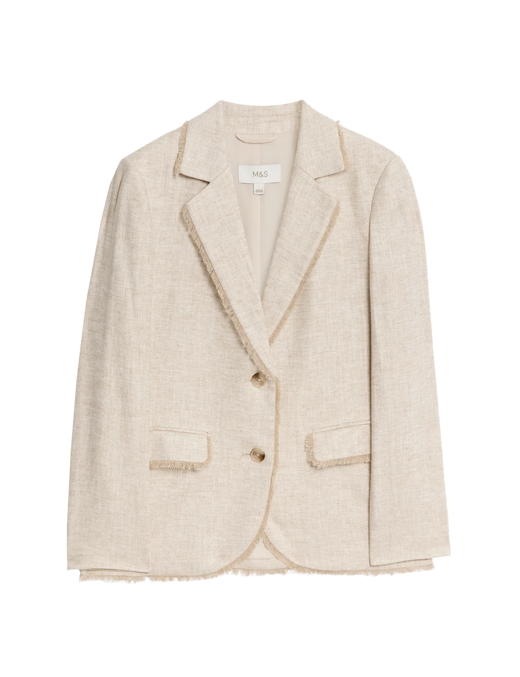 Linen Rich Melange Frayed Edge Blazer 8 Linen Rich Melange Frayed Edge Blazer - Image 6