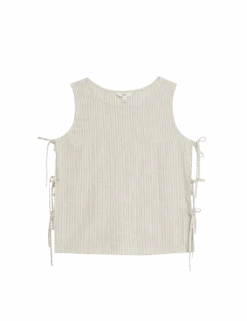 Linen Rich Printed Tie Side Vest -M&S linen rich printed tie side vest