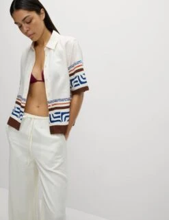 Linen Rich Printed Top -M&S linen rich printed top 7