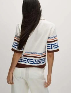 Linen Rich Printed Top -M&S linen rich printed top 8