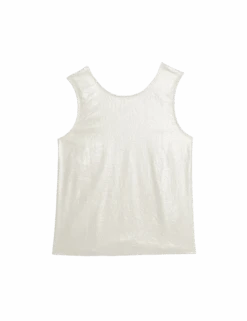 Linen Rich Shimmer Cross Back Tank Top -M&S linen rich shimmer cross back tank top